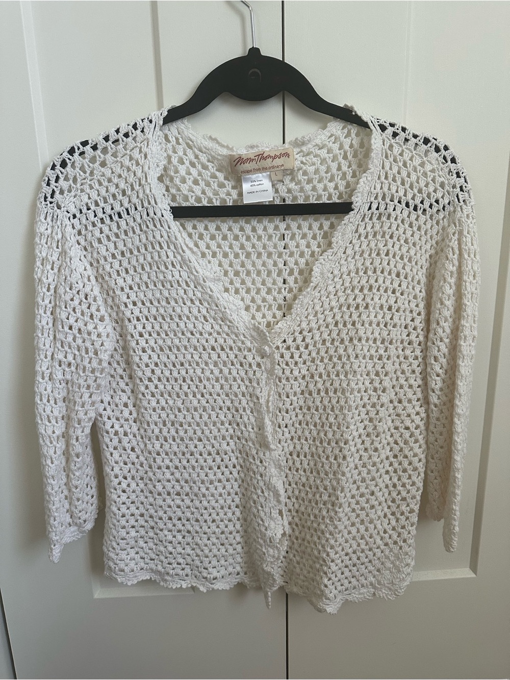 Norm Thompson linen cotton knit cardigan